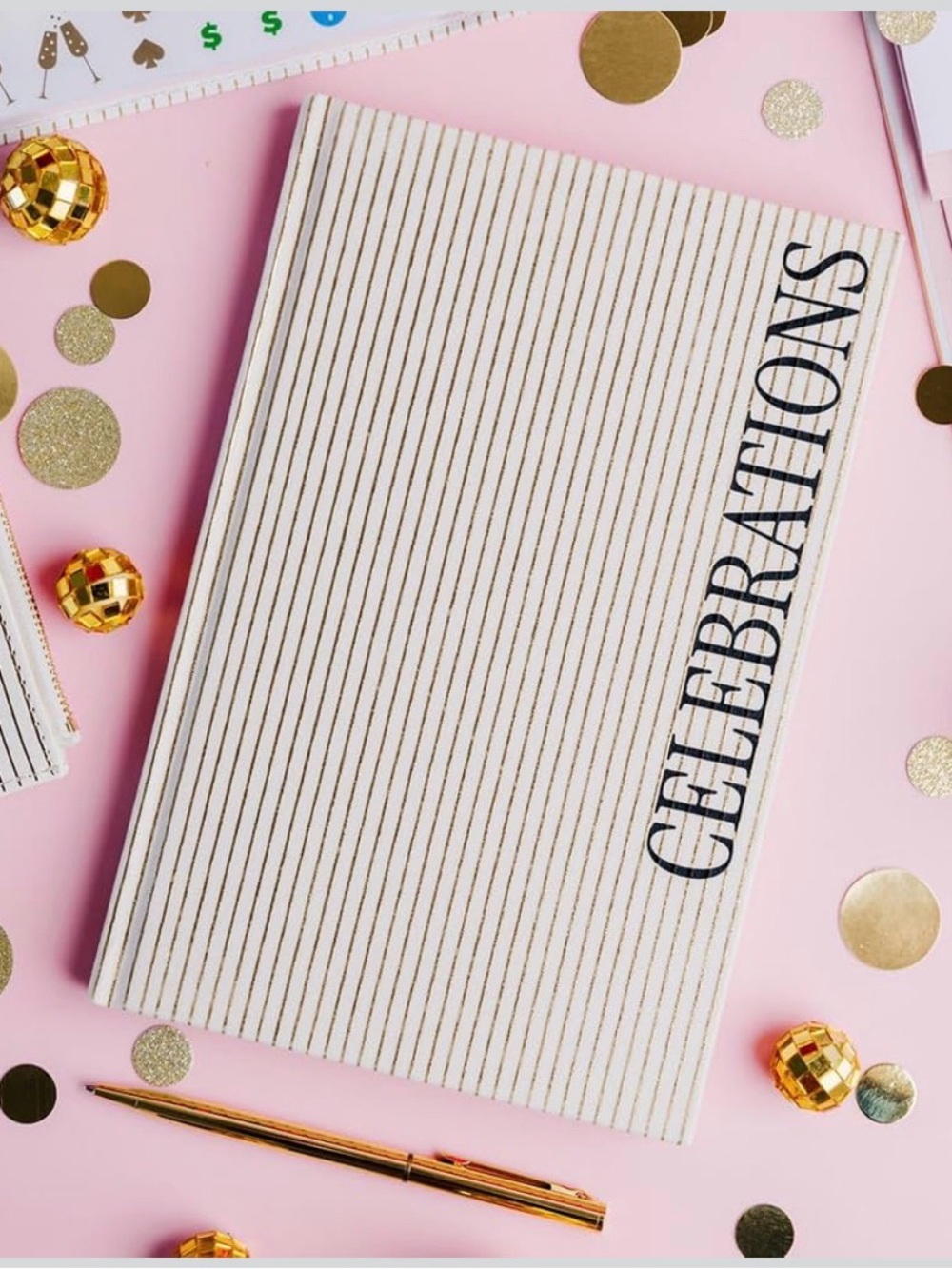 kate spade new york Celebration Planner, Gold Pinstripe